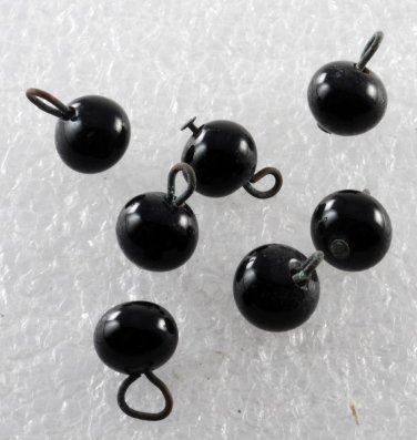 Vintage Black Jet Glass Bead Dangles Lot of 8 Old Jewelry Making Supplies