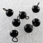 Vintage Black Jet Glass Bead Dangles Lot of 8 Old Jewelry Making Supplies