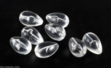Vintage Acrylic Plastic Beads Bubble Drop Drilled Through Lot of 8 Jewelry