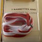 Vintage Tip Top Barrettes Ribbon Weaving Pack Red White Gold Tone Metal