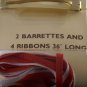 Vintage Tip Top Barrettes Ribbon Weaving Pack Red White Gold Tone Metal