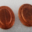 Vintage Copper Stamping Oval Etched Center Rise Design 28mm x 31mm