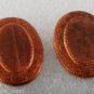 Vintage Copper Stamping Oval Etched Center Rise Design 28mm x 31mm