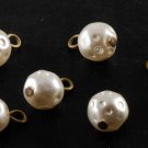 Vintage Lot of 6 Dimpled Faux Pearl Plastic Dangles Jewelry Making Findings