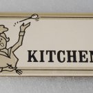 Vintage Solid Brass Kitchen Plaque Self Adhesive Back Cook 60's