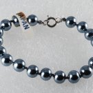 Vintage  Glass Hematite Bead Bracelet Made in Japan 7" Jewelry