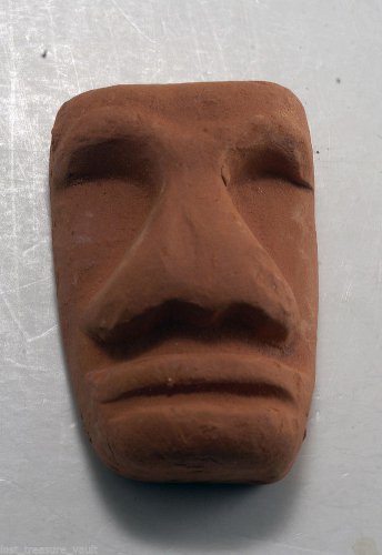 Vintage Red Clay Native Tribal Head Pendant