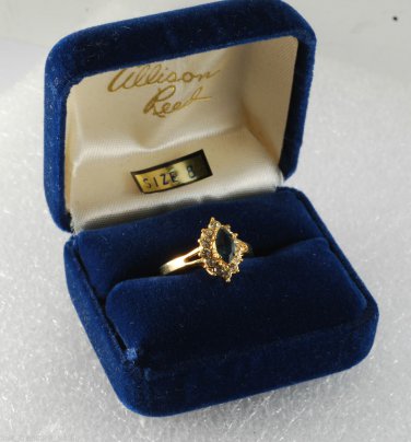 ALLISON REED COCKTAIL RING BLUE SAPPHIRE CUBIC ZIRCONIA JEWELRY Sz 8