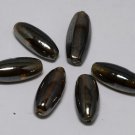 Vintage Brown Iradescent Capsule Bead Finding 6