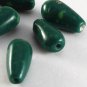Vintage Green Glass Drilled Through Bead Jewelry Making Set of 6