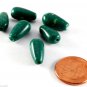 Vintage Green Glass Drilled Through Bead Jewelry Making Set of 6