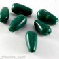 Vintage Green Glass Drilled Through Bead Jewelry Making Set of 6