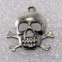 Vintage Silver Metal Skull Crossbone Pendant Jewelry