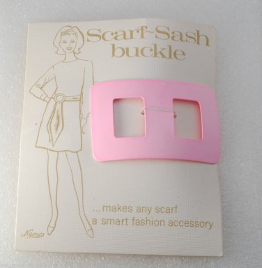 Vintage 60's Nemo Scarf Sash Buckle Rectangle Pink  Accessory New On Card