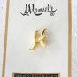 Vintage Letter "H" Mamselle Hand Carved Genuine Gold Finish Lapel Pin