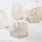 Vintage White Frosted Barrel Glass Beads Drilled Through Set of 4 Findings