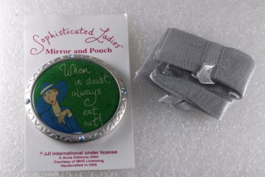 Sophisticated Ladies Mirror & Pouch Anne Gibbons 2004 Green