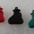 Vintage Assorted Color Set of 3 Money Bag Pendants Charms