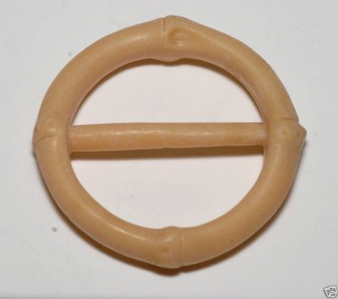 Vintage Hard Plastic Cream/Beige Bamboo Style Belt Buckle