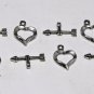Vintage Set 4 Heart Arrow Toggle Clasp Jewelry Making