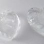 Vintage Clear Glass Beveled Unicorn Heart Charm Pendant Jewelry Making Pair