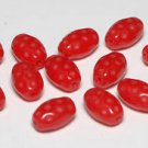 Vintage Red Drilled Through Glass Bead Findings Set 12