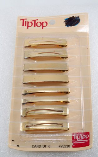 Vintage Tip Top Hair Barrette Card of 8 Made in USA Faberge Spring Back NOC