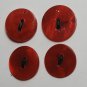 Vintage Red Dyed Shell Button Pendant Charms Set of 4