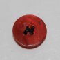 Vintage Red Dyed Shell Button Pendant Charms Set of 4