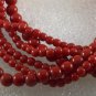 Vintage Bracelet Red Plastic Bead 6 Strand Made in Haiti Jewelry 7 1/2"