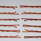 Vintage Copper Metal Small Hairpins Bobby Pin Set of 12