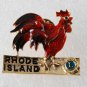 Vintage Lions Club ENamel Gold PLated Rooster Rhode Island Pin