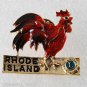 Vintage Lions Club ENamel Gold PLated Rooster Rhode Island Pin