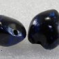Vintage Large Blue Plastic Fruit Pit Bead Finding Pair