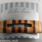 Bella Luxe Wooden Hair Barrette Rectangle Slotted New on Card Silver Clip