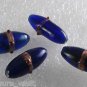 Vintage Oval Glass Beads Cobalt Blue Lampwork Beading Jewelry Making 4