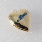 Vintage Gold PLated Mom Heart Locket Pendant 21x19mm