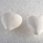 White Spongy Coral Heart Beads Drilled Through Pair Jewelry Making