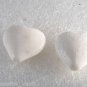 White Spongy Coral Heart Beads Drilled Through Pair Jewelry Making