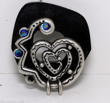 VTG Bone Heart Finding Pendant Connector AB Rhinestone