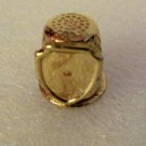 GORGEOUS GOLD TONE SEWING THIMBLE W/ SHIELD NICE