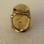 GORGEOUS GOLD TONE SEWING THIMBLE W/ SHIELD NICE