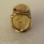 GORGEOUS GOLD TONE SEWING THIMBLE W/ SHIELD NICE