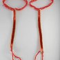Vintage Barefoot Red Beaded Footless Sandal Pair Beach Party Wear