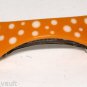 Orange & White Polka Dot  Dog Bone Shaped Hair Barrette