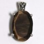 Vintage Large Brown Synthetic Cat Eye Pendant