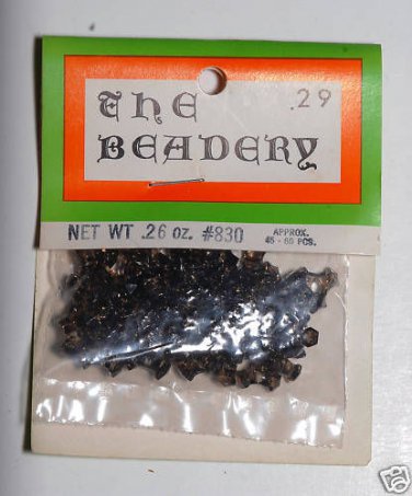 Vintage Clear Black Plastic The Beadery Beads Packaged