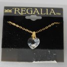 Vintage Regalia Swarovski Heart Gold Plated Necklace Jewelry