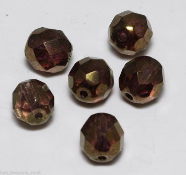 Vintage Fire Polished Brown Glass Bead Finding 6