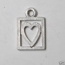 VINTAGE SILVERTONE HEART CHARM PENADANT JEWELRY